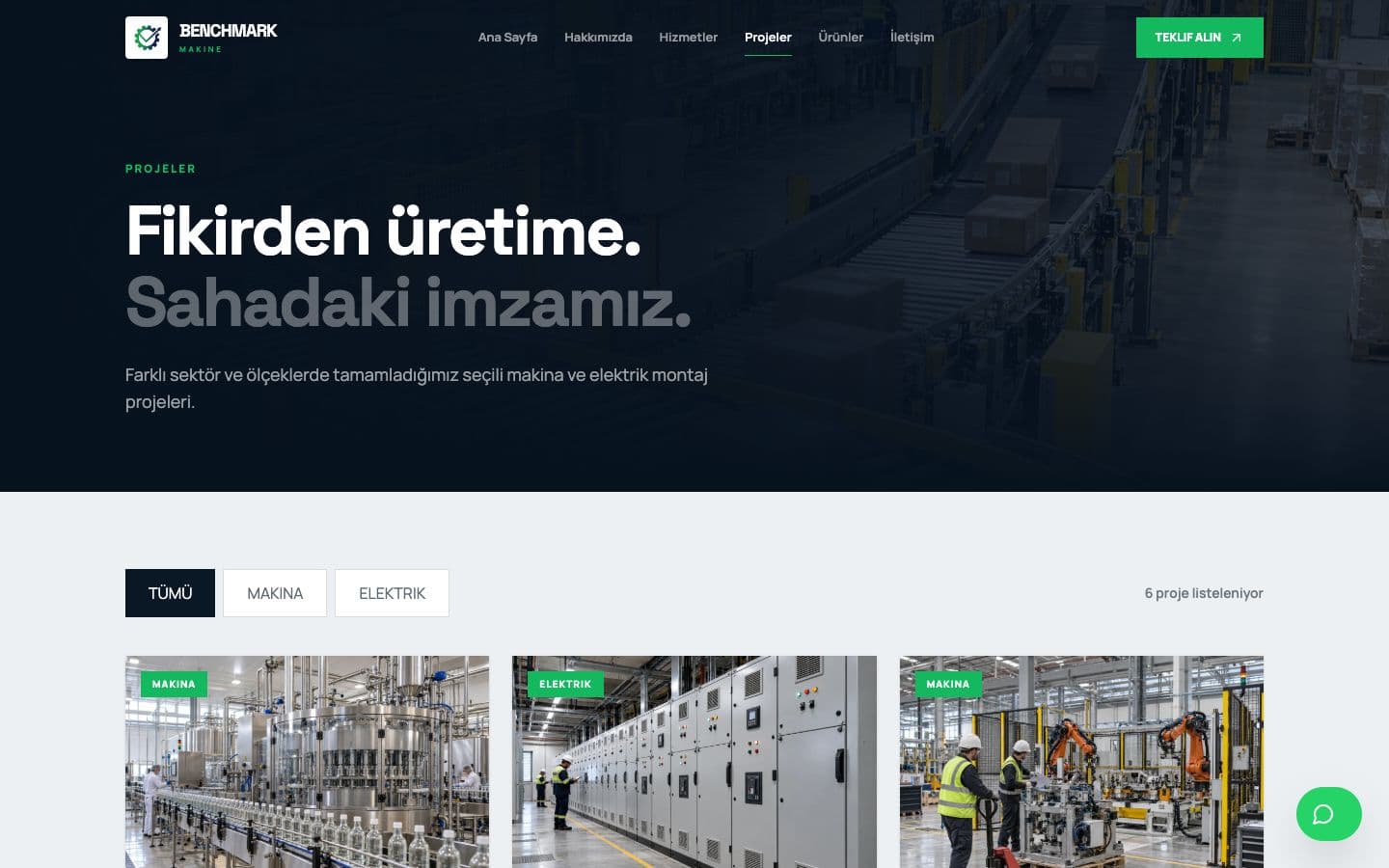 Benchmark Makine: Projeler