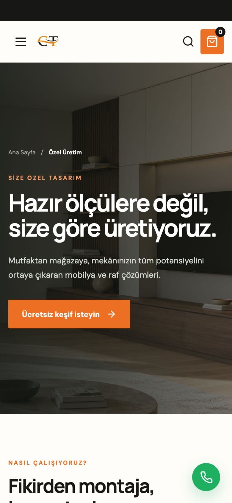 Cemil Tasarım mobil: Özel üretim