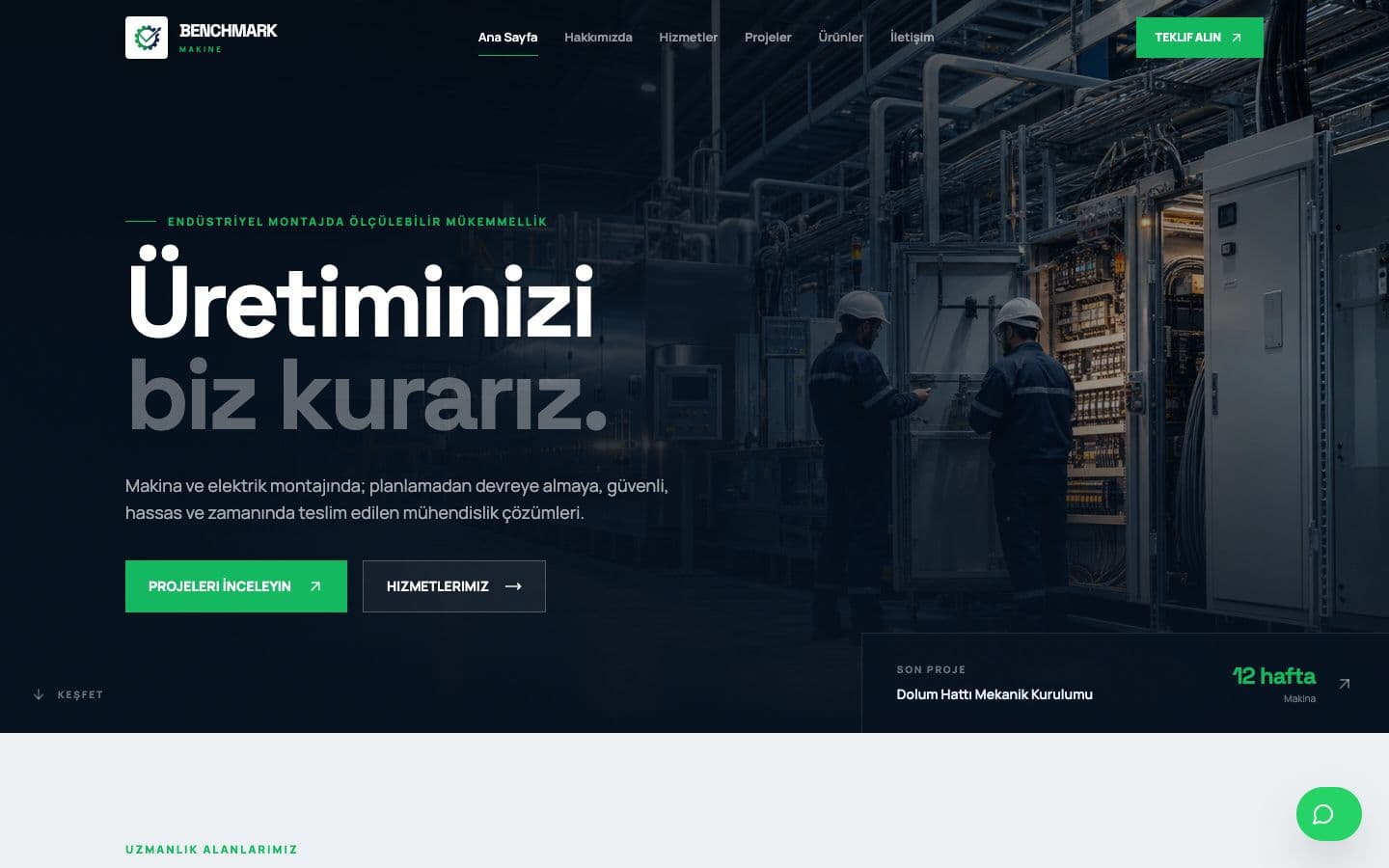 Benchmark Makine masaüstü görünümü