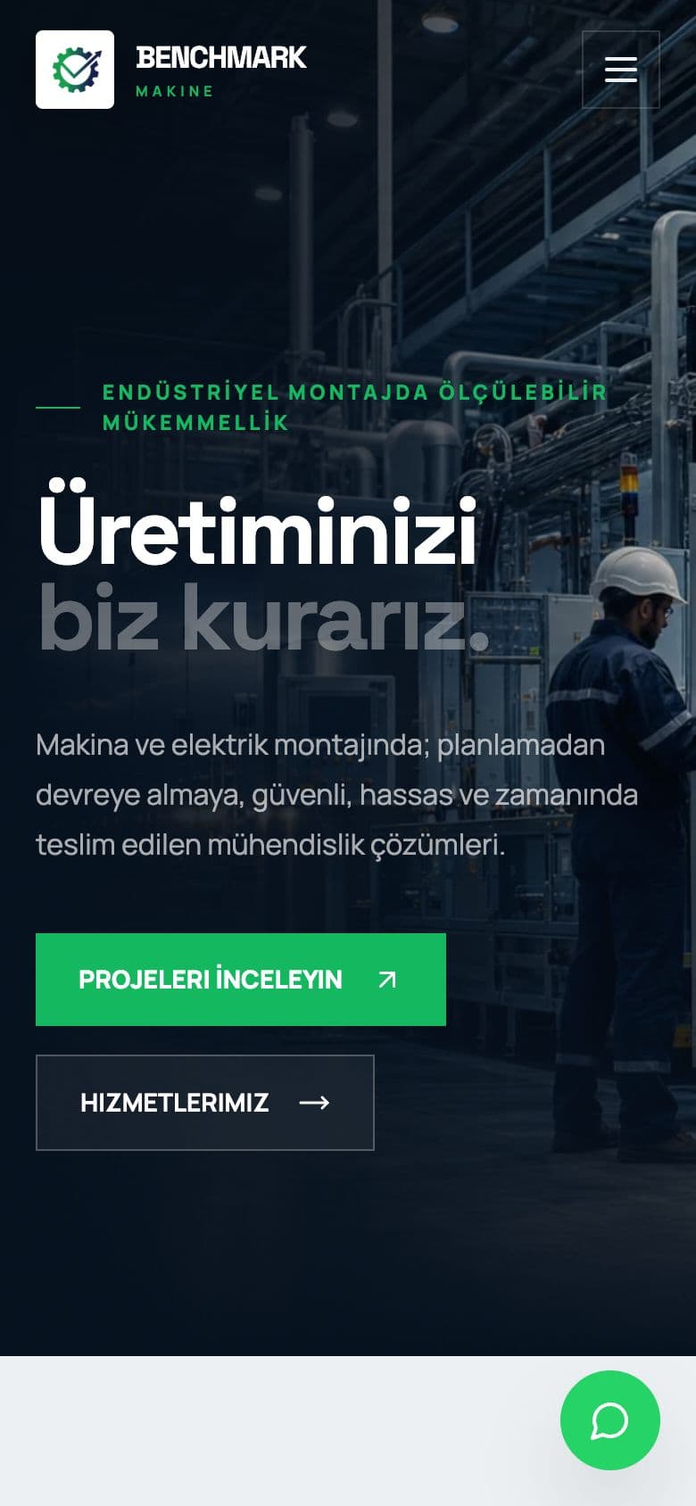 Benchmark Makine mobil görünümü