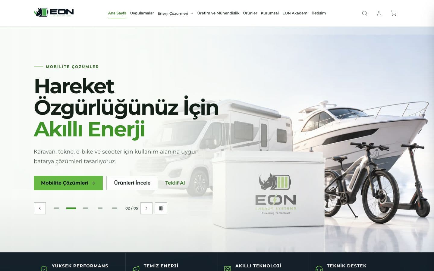 Eon Enerji masaüstü görünümü