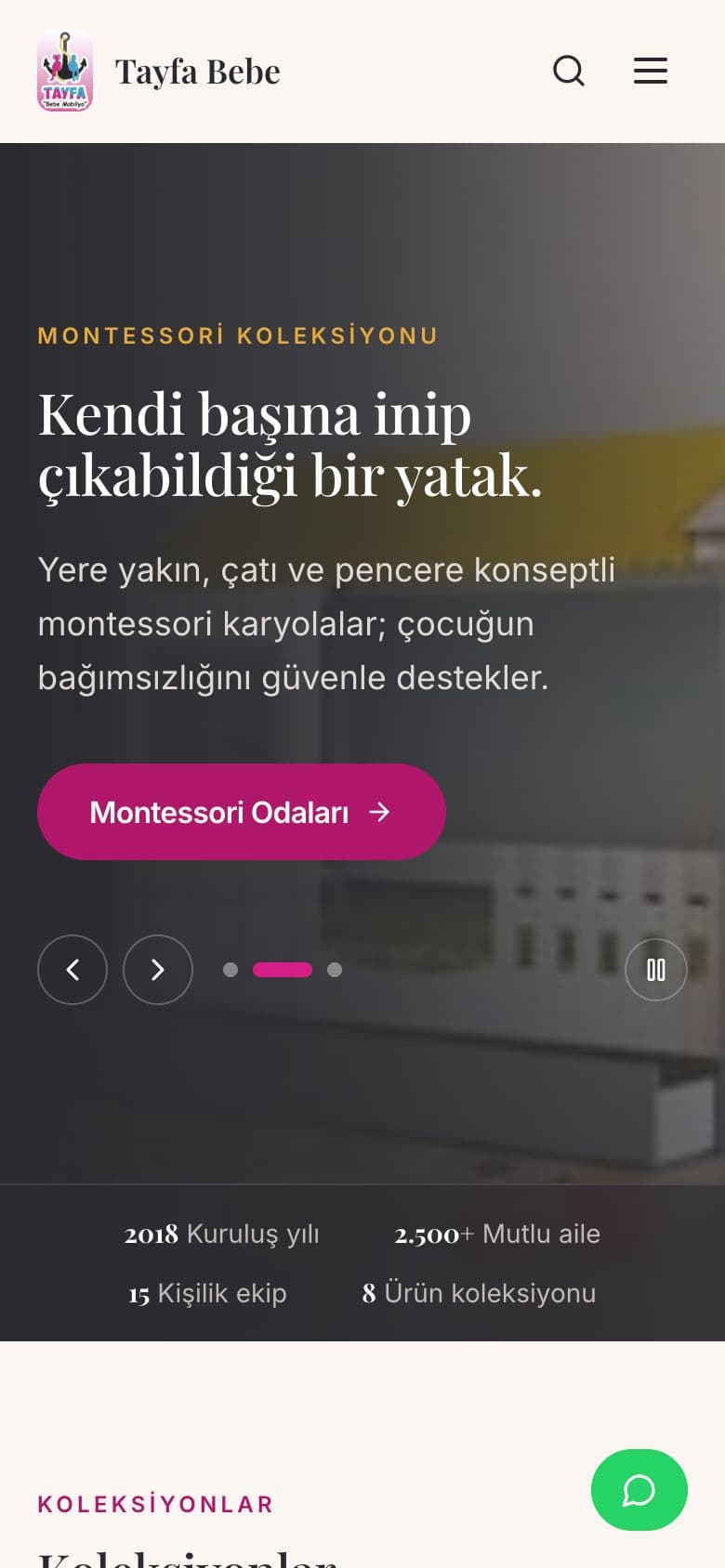 Tayfa Bebe mobil görünümü